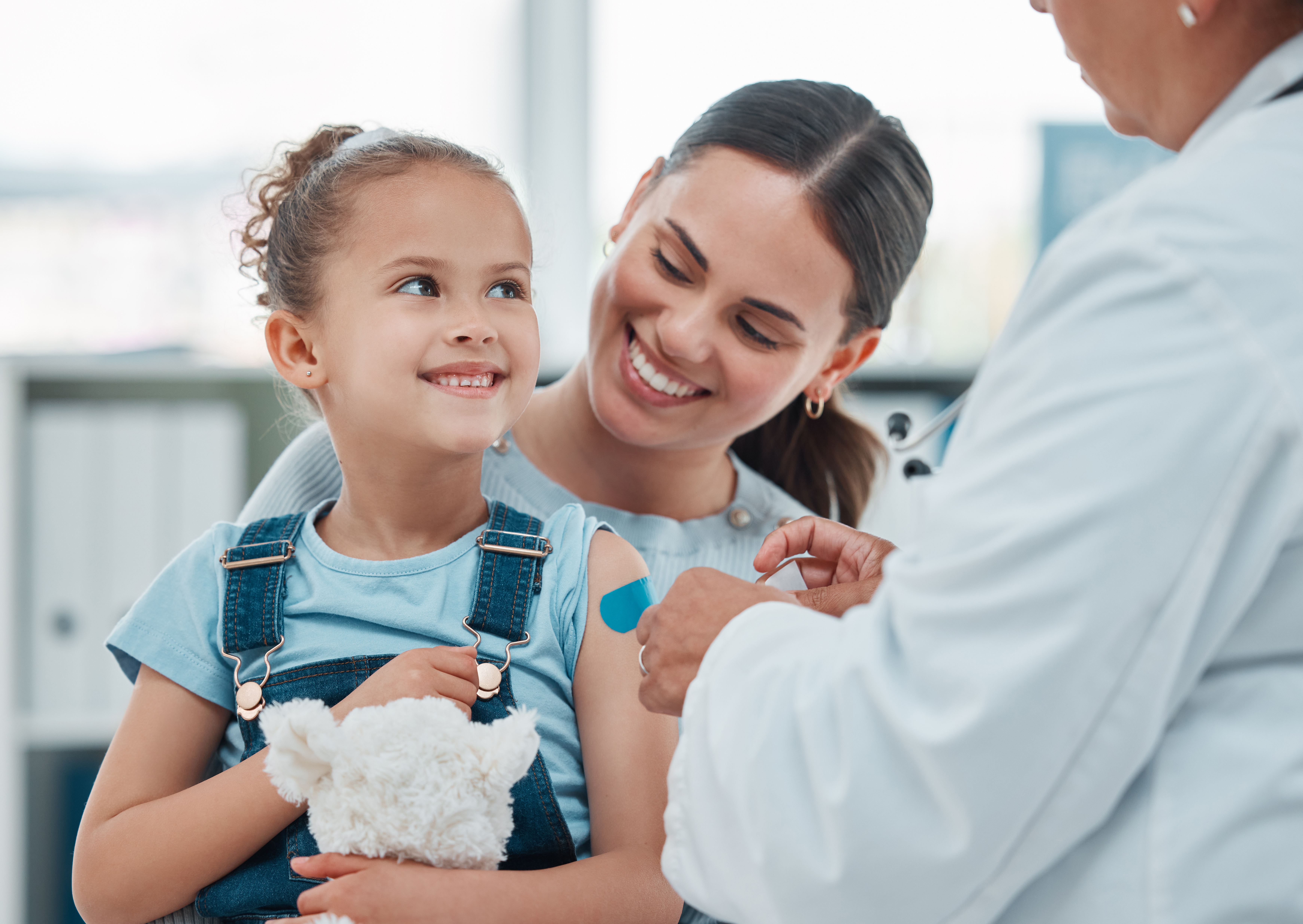 little girl getting a shot image