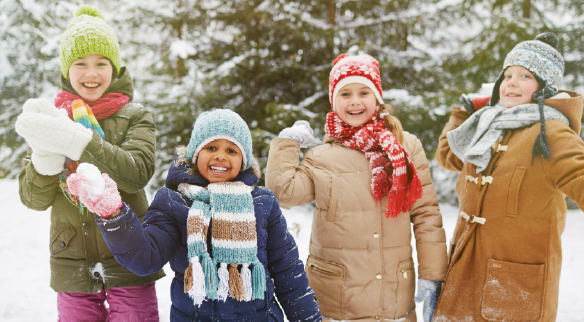 kids playing in the snow